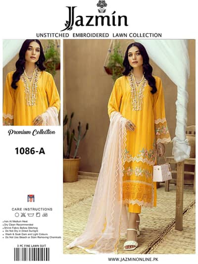 Jazmin 3PC Embroidered Luxury Designer Lawn VOL-05 – Super Wholesale