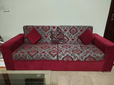 Sofa Set - 7 Seater with Cushions - Good Condition