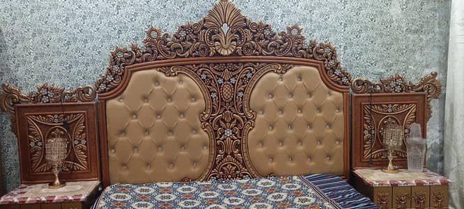 Bed with side table & Dressing & Showcase