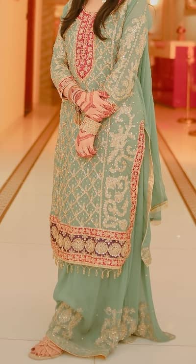 Embroidered dress-blue