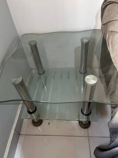 Glass Center table and 2 glass side table