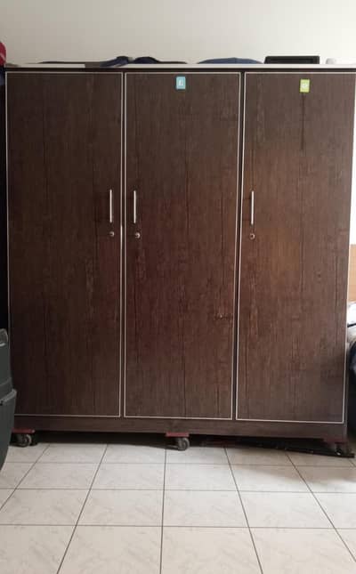 Spacious 3-Door Wooden Wardrobe / Cupboard — Good Condition — 28k