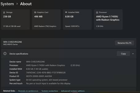 MechRevo R14p (Ryzen 5 7430U / 8Gb / 256Gb)