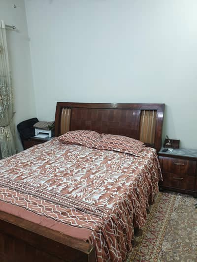 Wooden King Size Bed with Mattress – Excellent Condition