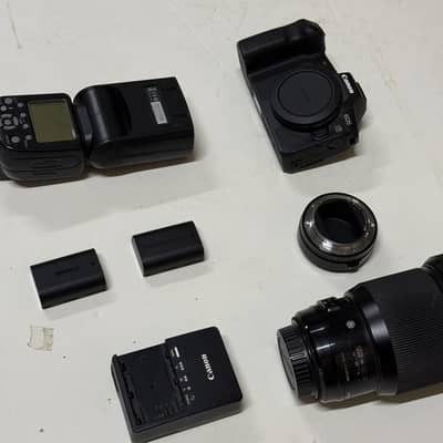 Canon R Full Frame with Sigma 85mm 1.4f Lens And All Accessories