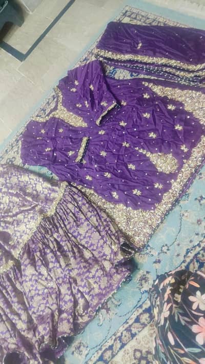 khaddi net suit with embroidery  easy wear