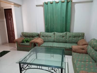 7 Seater Sofa set in green and brown color