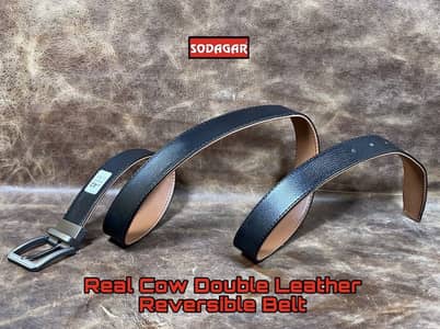 Real Cow Leather Double-Side Reversible Belt