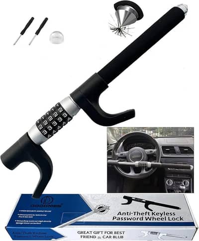 Steering Wheel Lock Anti-Theft Car Device Retractable Keyless Password