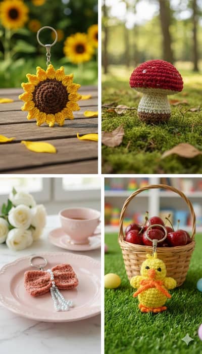 Handmade Crochet Keychains – Cute & Stylish