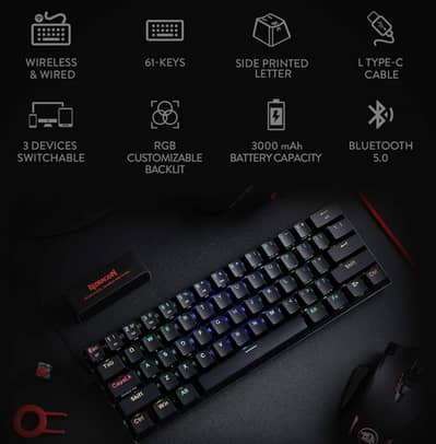 Redragon K530 RGB Draconic Wireless Mechanical Gaming Keyboard