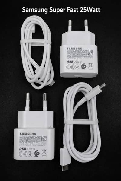 Samsung Super Fast Original Charger cable 25 watt 45 watt 65 watt.