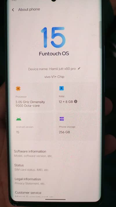 vivo x80 pro 5G  12+ 256 GB