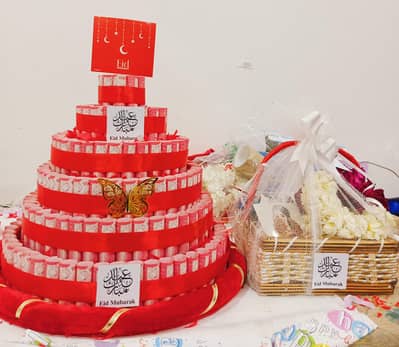 Eid Gift box,Eid Mubarak Gift ,Eid Basket,Cash cake gift Eid ,