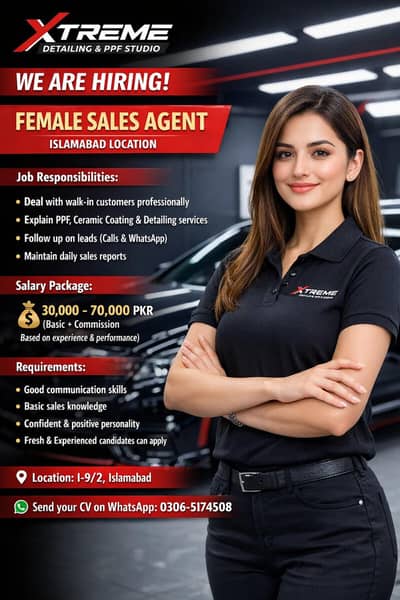 Female Sales Agent Required – Xtreme Detailing Female Staff