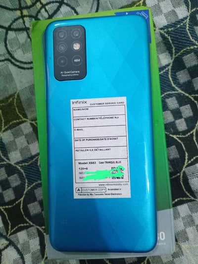 Infinix note 8i 6/128 with box all oky screen Mai toura shad hai