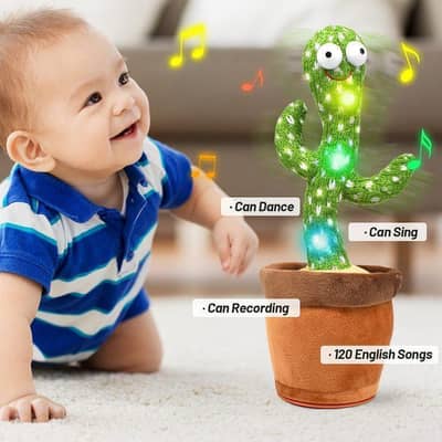 Multicolour Plush Toy Bundle | 2PC Talking Dancing Cactus Toy + LCD Wr