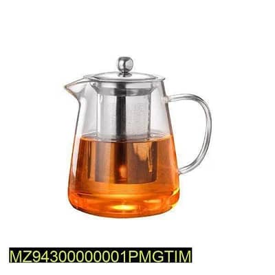 Travel Ready Silver Glass Tea Pot  1 PC