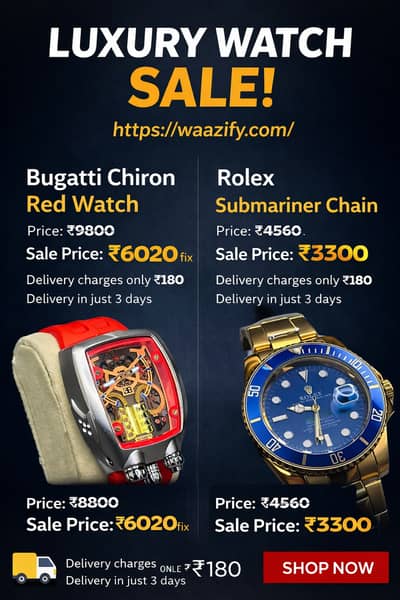 Bugatti Chiron Red Watch | Men Stylish Watch | Automatic Luxury Watch