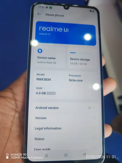 realme not 50 Ram 4. Memory 64 condition 10/9