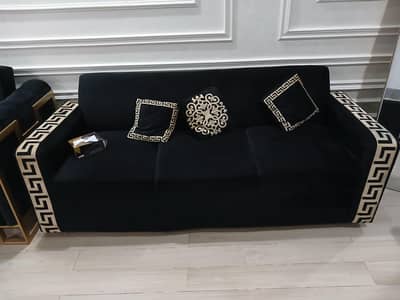 5 seater black sofa set