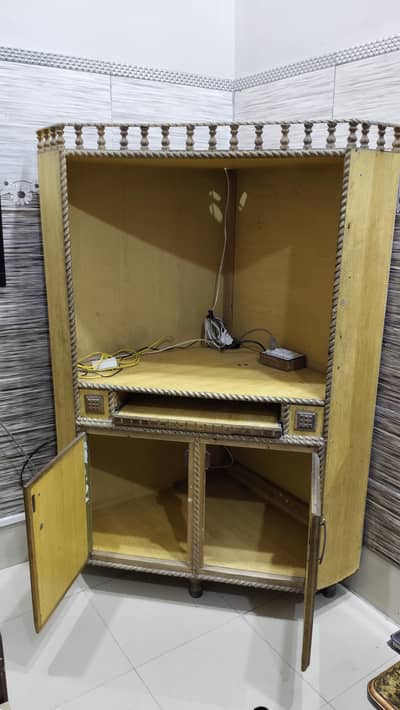 Combo Corner Table for Computer Pc and TV LCD