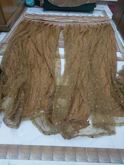 Brown organza curtains for Sale