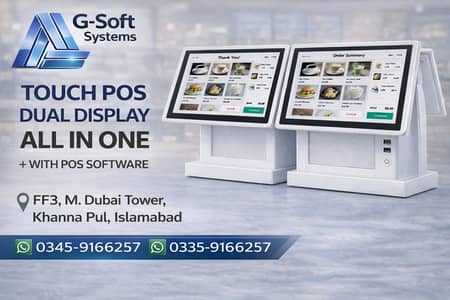 Dual Display Touch POS cpu with Software POS f-fod Restaurant