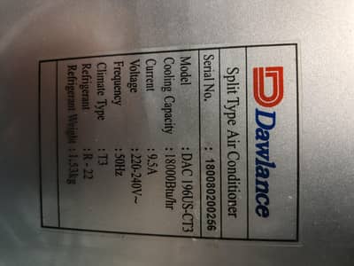 Dawlance 1.5 Ton T3 Split AC