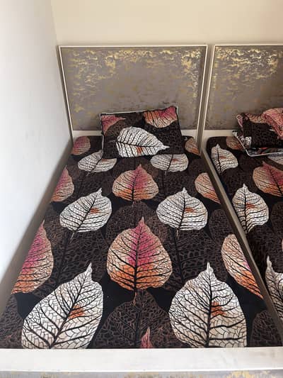 Two Single Bed Full Size (42 inches x 78 inches) for Sale With Mattres