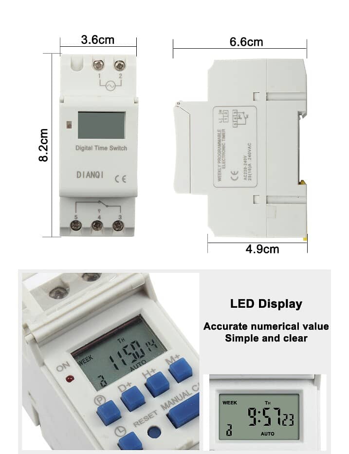 TOMZN 30A NO/NC Weekly 7 Days Programmable Digital TIMER SWITCH 0