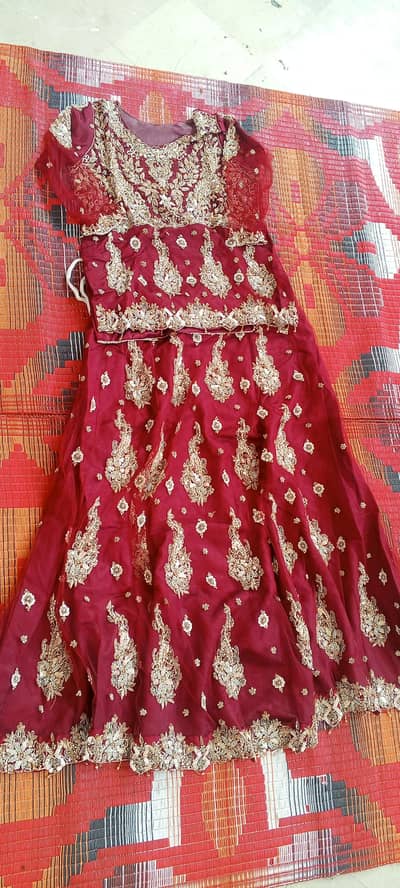 Wedding lehenga in maroon colour