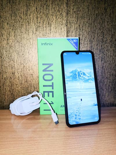 Infinix NOTE 11(4GB/128GB)| Box + Changer | 1-2 Day Battery Backup