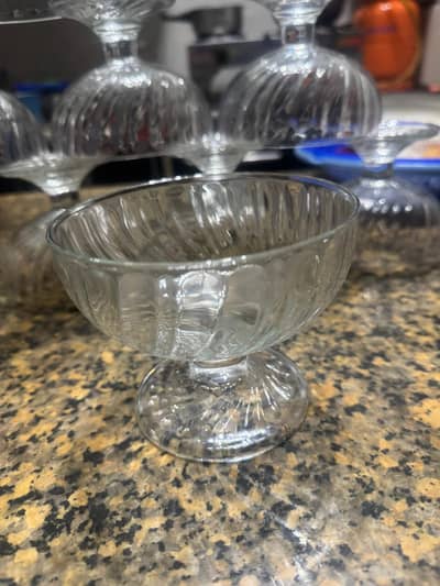Set of 12 Elegant Glass Dessert Bowls