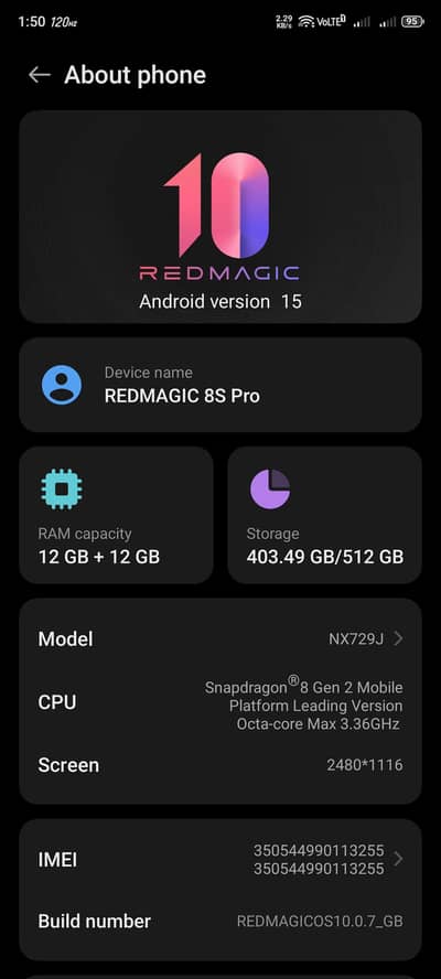 Regmagic 8s pro 512GB dual sim approved