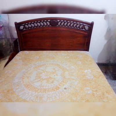 Double king size wooden bed