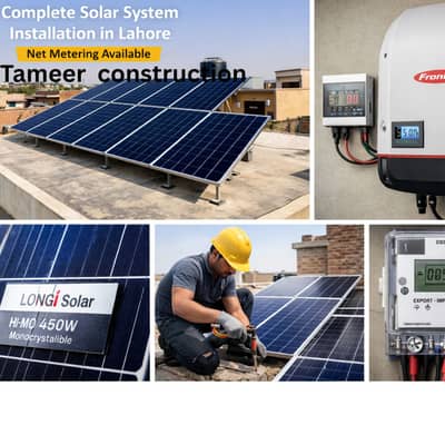 Complete Solar System Installation in Lahore — Net Metering | Panels &