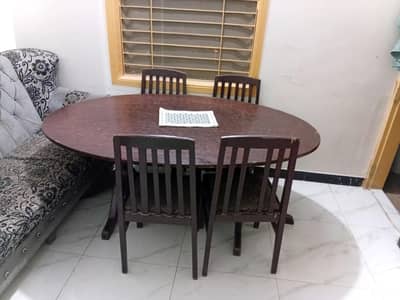 wood dining table with 4 chairs