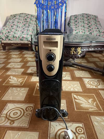 Black + Decker 11 Fin Oil Radiator with Fan Heater 2500 W OR011FD-B9