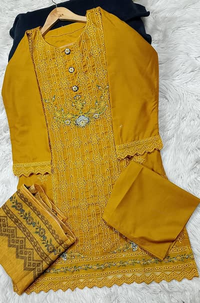 Pure Airjet Lawn Embroidered Suit - Summer Collection (Free Delivery)