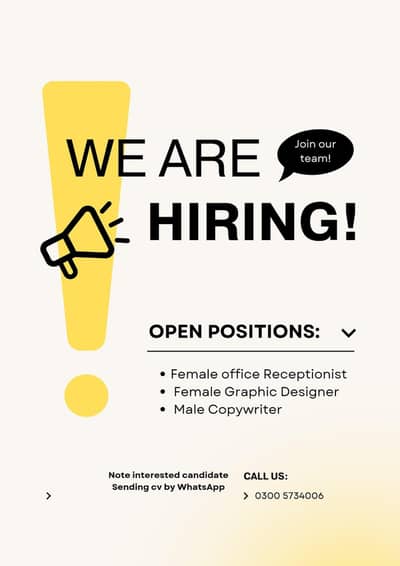 Female Office Receptionist Male plumber