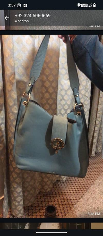 alexi air force Blue and Tan Hobo tote bag