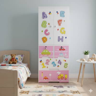 White Junior Kids Wardrobe Plastic