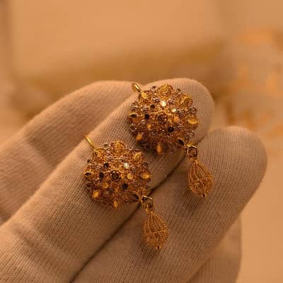 gold tops earrings ring bale