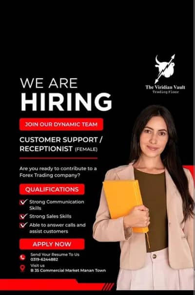 Office Receptionist + sales officer