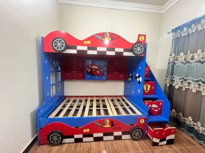 3 in 1 Kids bunker bed  Car Theme