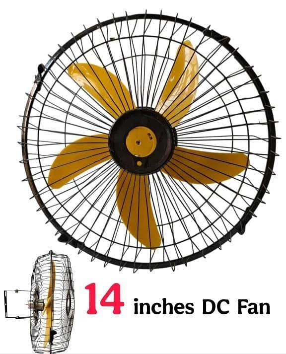 12V Mini DC Fixed / Portable Solar Fan Size 14 inch USE 12V Battery, solar plate & 12V supply