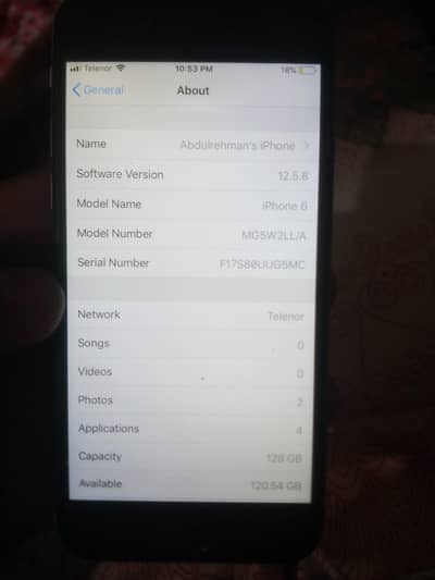 Iphone 6 for sale  12k 128GB Memory