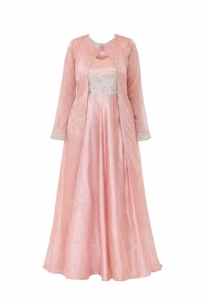 Pink Formal Frock with Matching Coat – 2 Hours Used – Small & Medium
