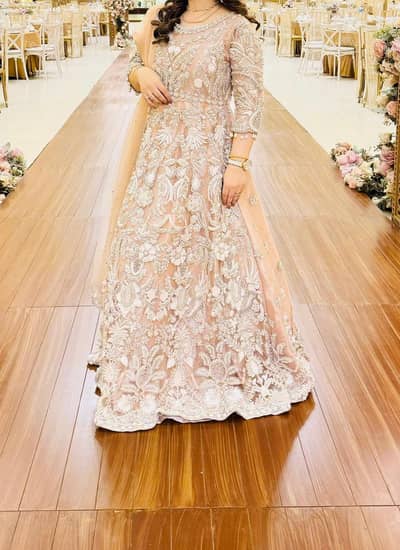 bridal dress in pink colour